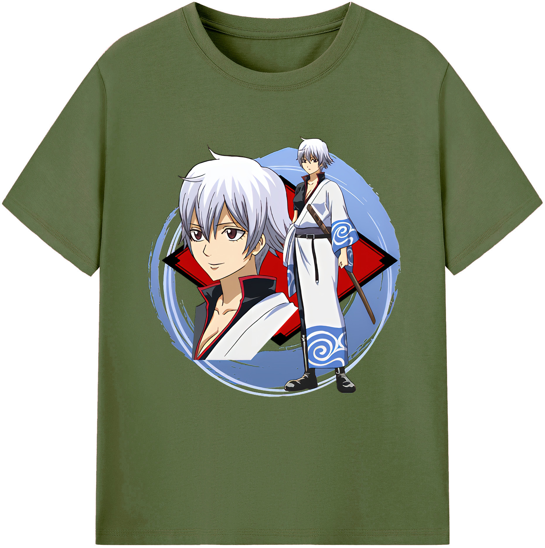 （画像用） ぎんたま 坂田銀時（さかたぎんとき） 神楽 志村新八（しむら しんぱち） GINTAMA Sakata Gintoki Kagura Shimura Shinpachi 綿100％半袖Tシャツ（フロントプリント）